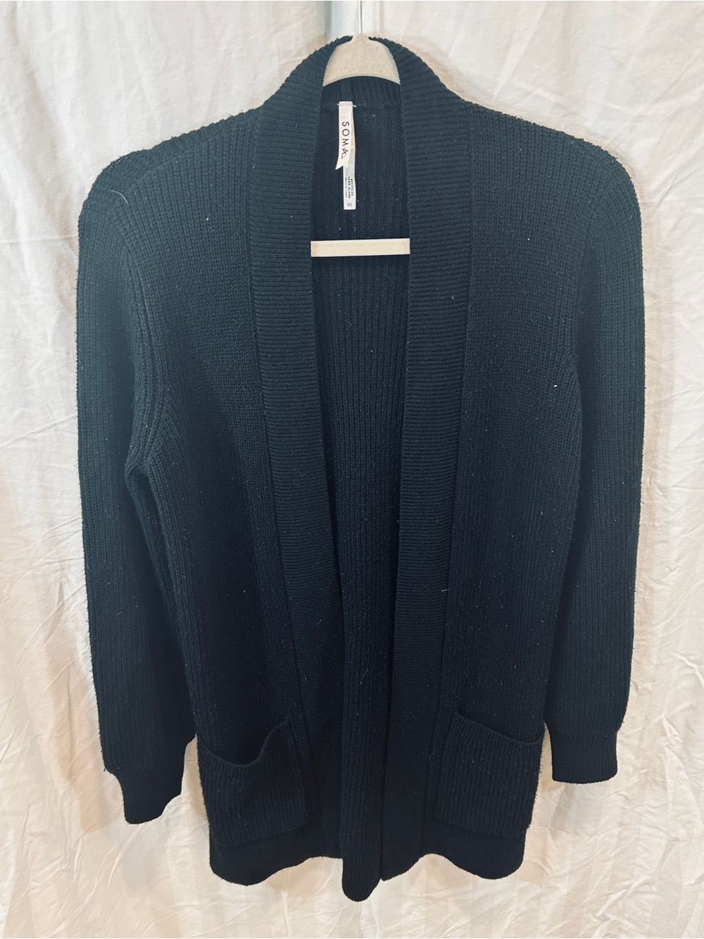 Soma Black Ribbed Women's Cardigan